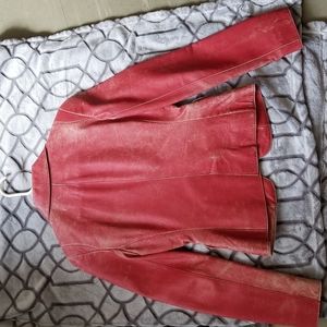 Superb AX red distressed leather jacket size XS. As new condition, barely worn.